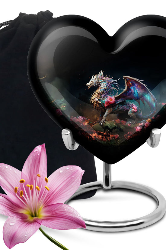 Dragon Warrior Theme Funeral Urn - Scenic Aluminium Memorial Urn For Ashes