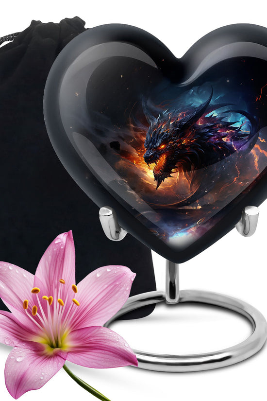 Dragon Flame Warrior Funeral Urn For Ashes - Premium Aluminium Memorial Urn