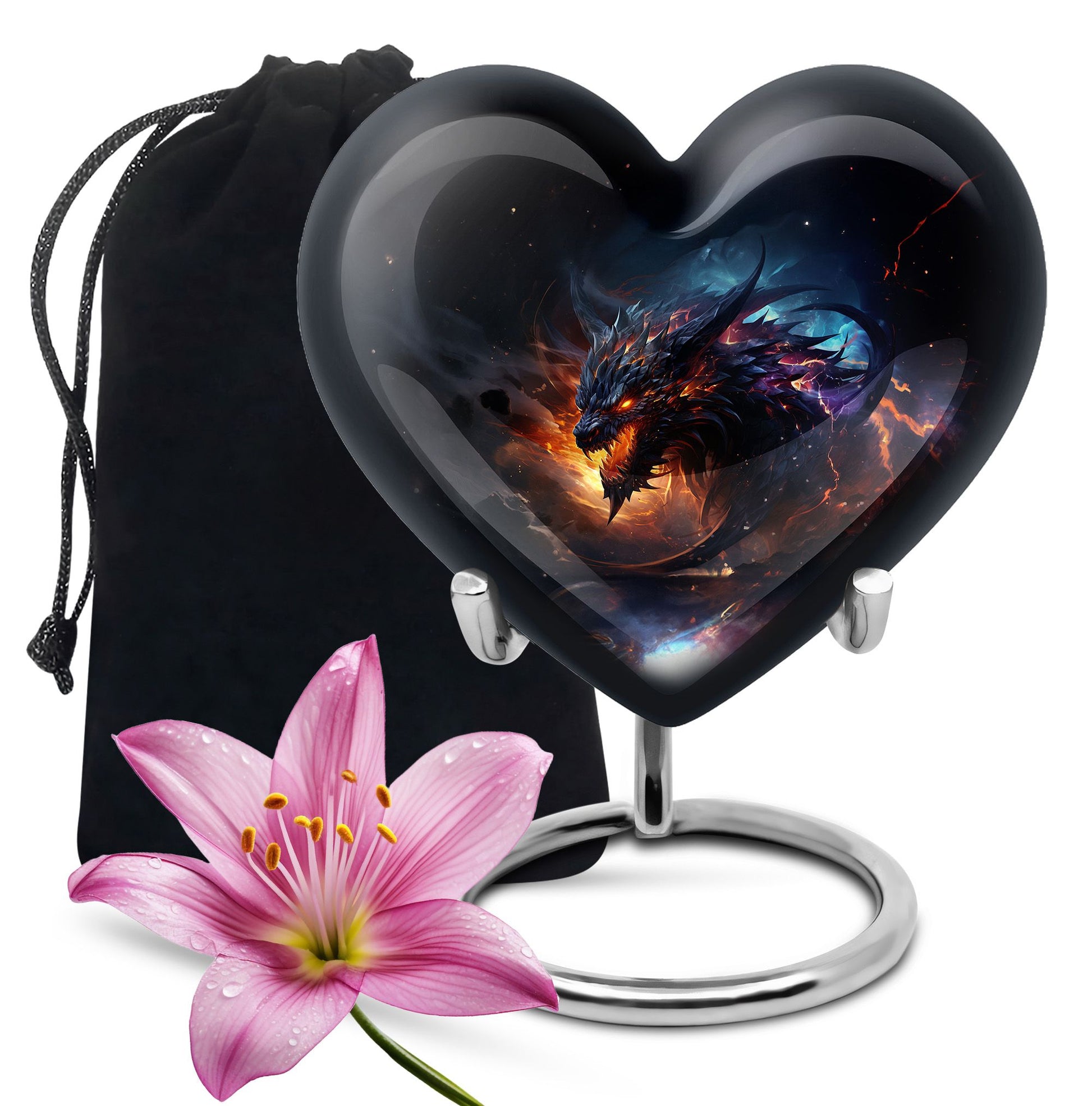 Dragon Flame Warrior Funeral Urn For Ashes - Premium Aluminium Memorial Urn