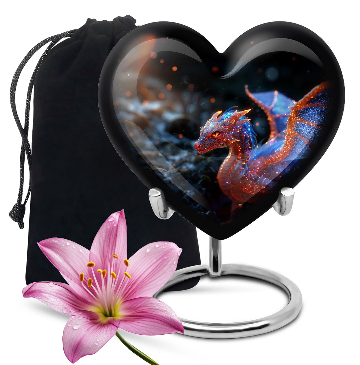 Golden Dragon Wings Cremation Urn For Adults - Artistic Funeral Urn