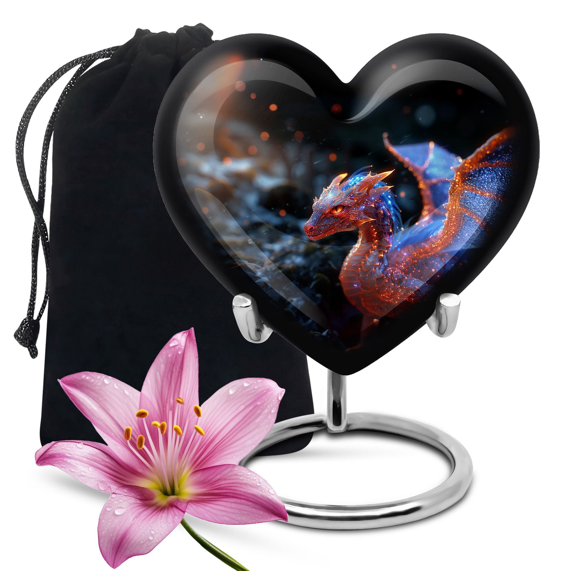 Golden Dragon Wings Cremation Urn For Adults - Artistic Funeral Urn
