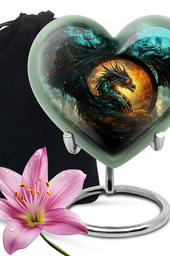 Dragon Warrior Funeral Urn - Aluminium Cremation Urn For Adult Ashes