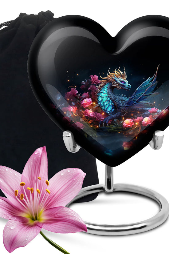 Dragon Theme Funeral Urn - Red Artistic Cremation Urn For Adult Ashes