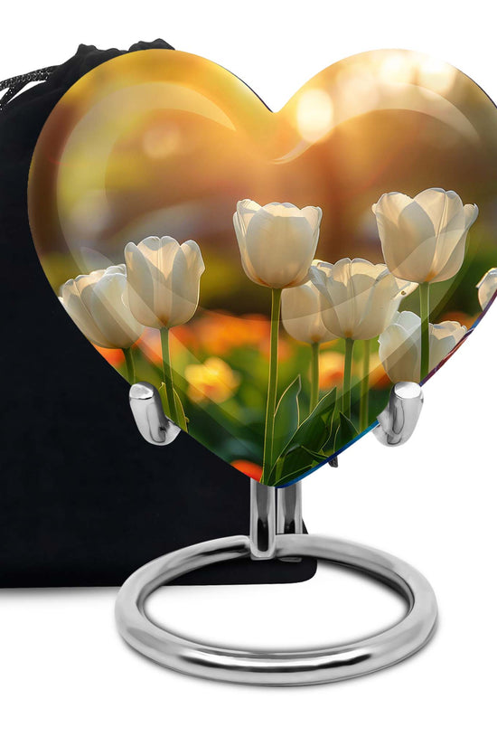 Peaceful Tulip Funeral Urn - Large Memorial Urn For Human Ashes