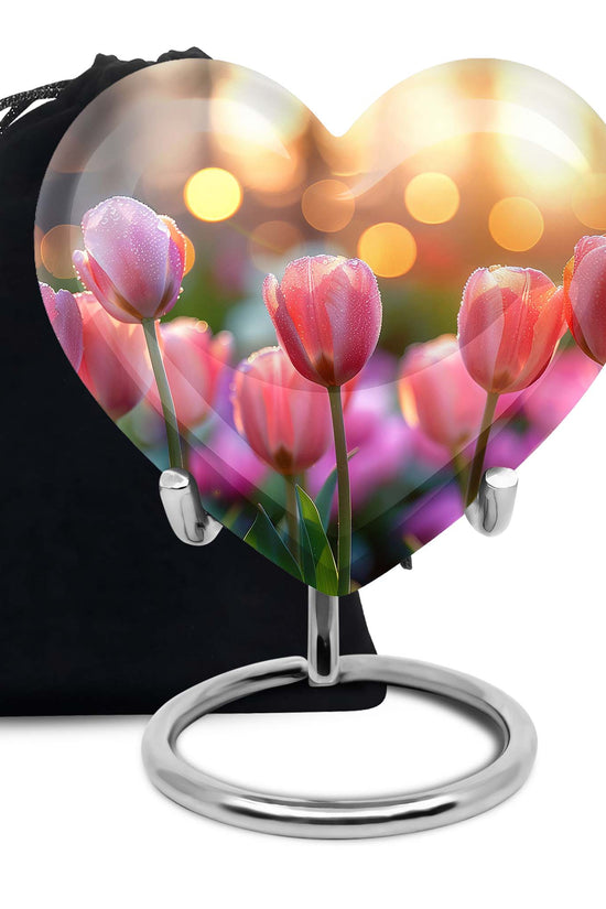 Pink Flower Funeral Urn - Decorative Adult Cremation Urn For Ashes