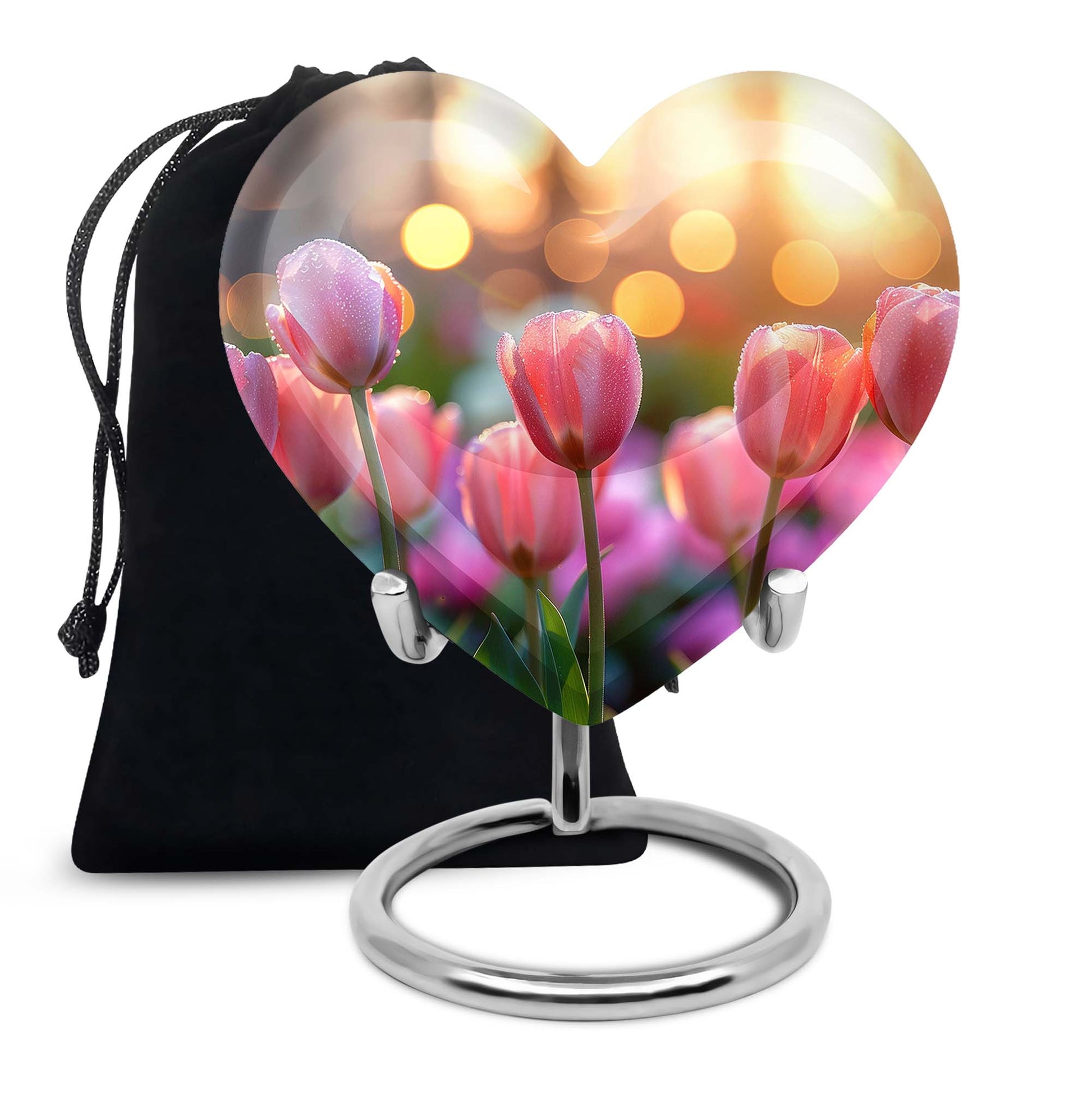 Pink Flower Funeral Urn - Decorative Adult Cremation Urn For Ashes