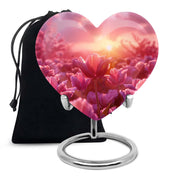 Pink Tulip Cremation Urn - Sunset Floral Memorial Urn For Adults