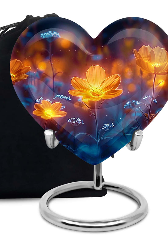 Glowing Beautiful Flower Memorial - Large Cremation Urn For Loved Ones