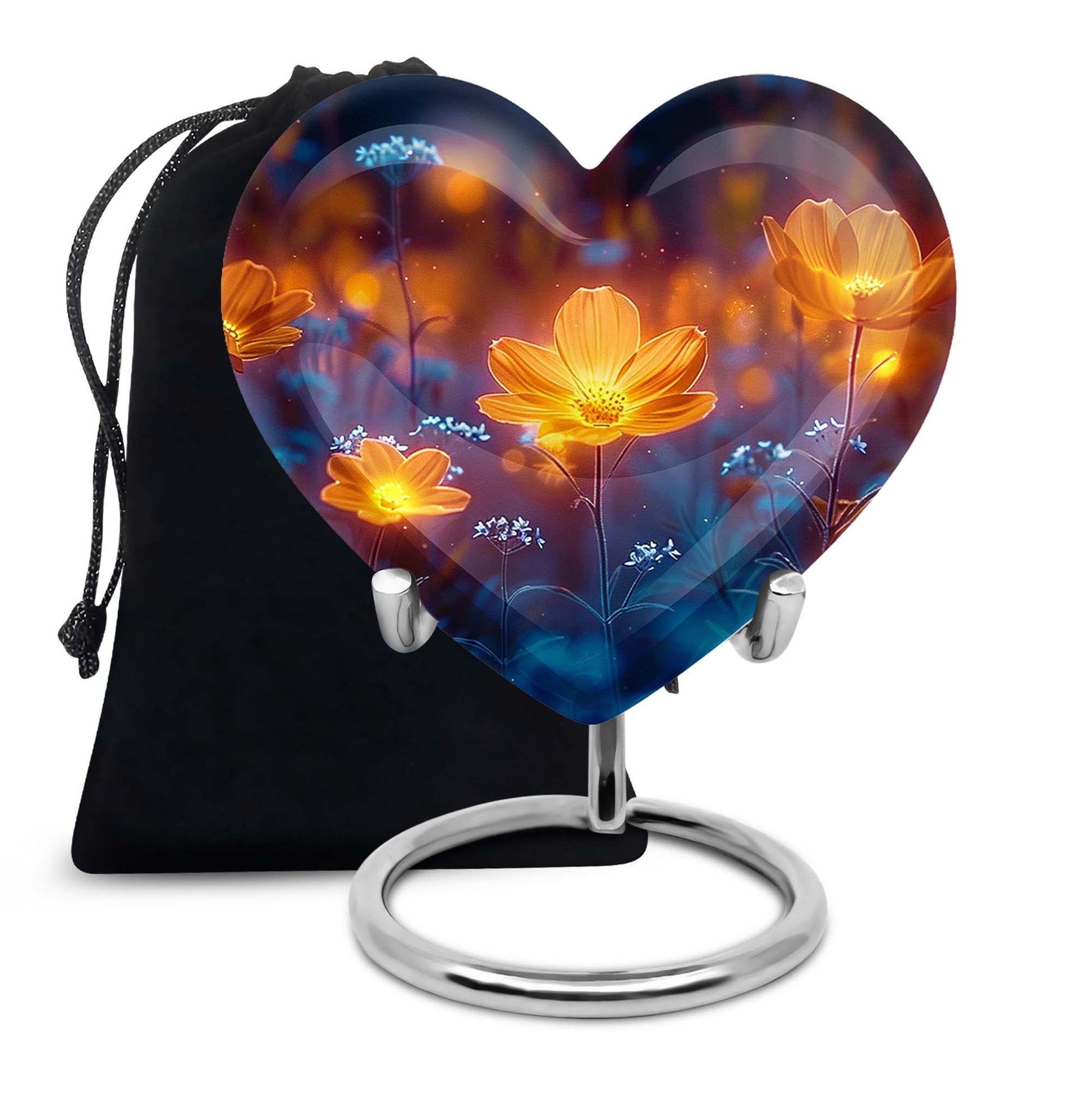 Glowing Beautiful Flower Memorial - Large Cremation Urn For Loved Ones