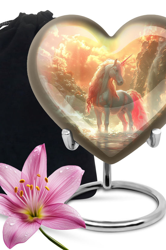 Unicorn Theme Memorial Urn - Beautiful Cremation Urn For Human Ashes