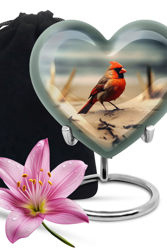 Nature Cardinal Memorial Urn - Beautiful Funeral Urn for Adults Ashes