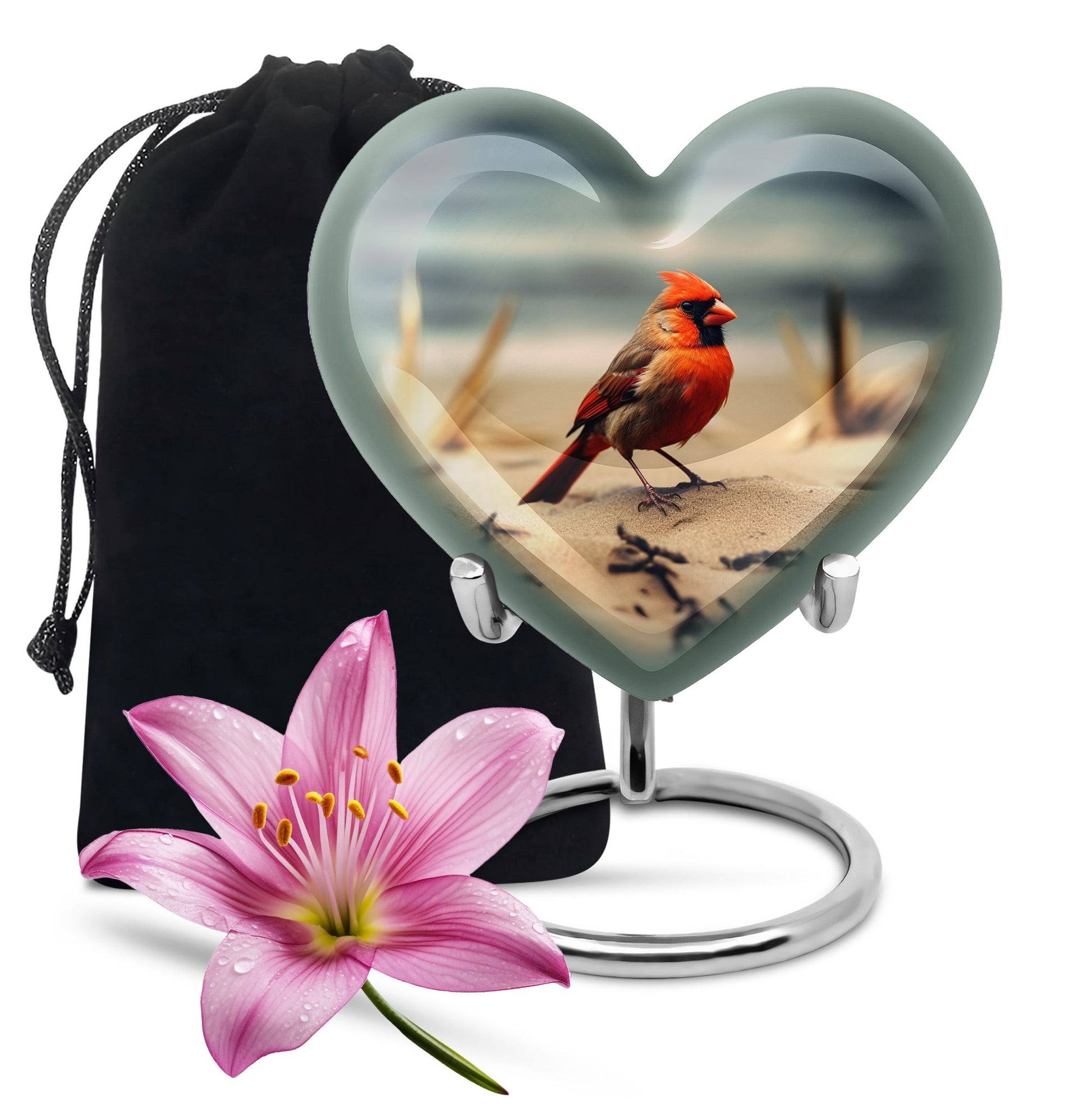 Nature Cardinal Memorial Urn - Beautiful Funeral Urn for Adults Ashes