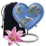White Bird Memorial Urn - Dove Theme Cremation Urn For Loved Ones