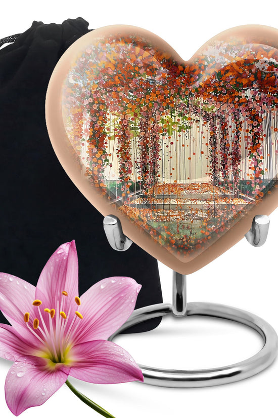 Artistic Flower Burial Urn - Aluminium Cremation Urn For Loved Ones