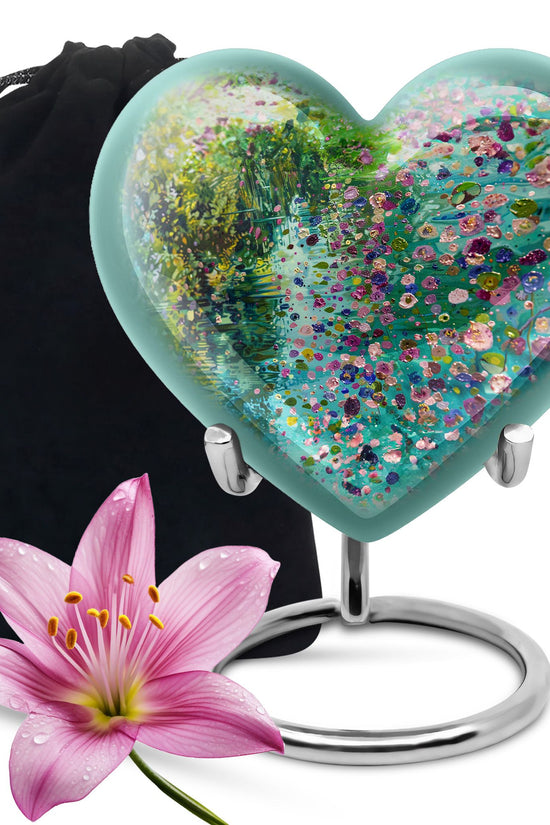Flower Theme Funeral Urn - Artistic Flowers Memorial Urn For Loved Ones