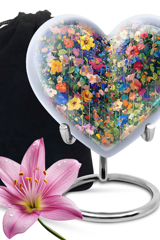 Beautiful Artistic Flower Cremation Urn - Elegant Memorial Urn For Ashes