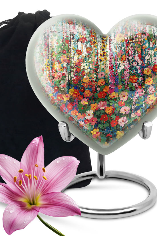 Artistic Flower Memorial Urn - Cremation Urn For Adult Ashes