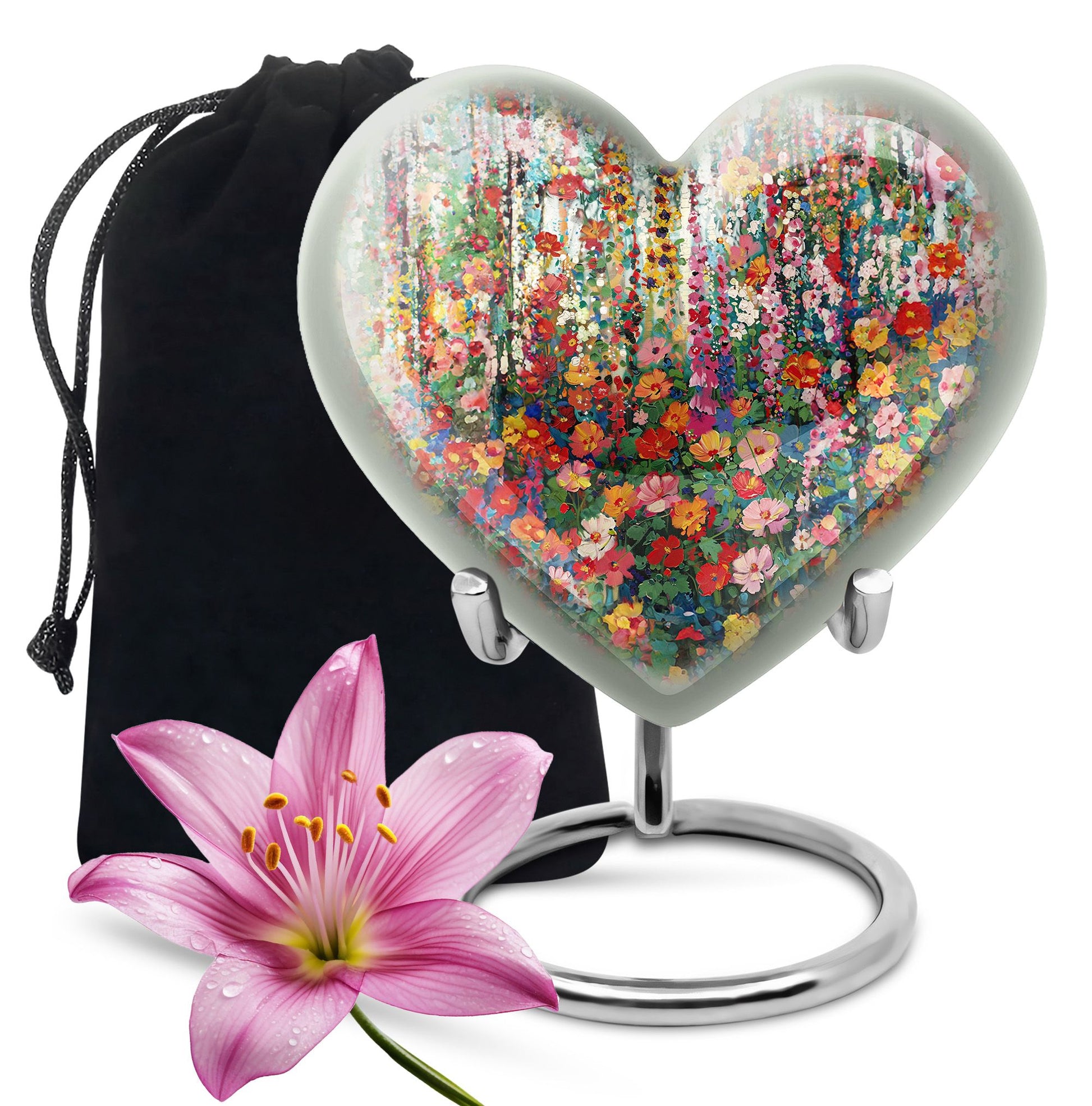 Artistic Flower Memorial Urn - Cremation Urn For Adult Ashes