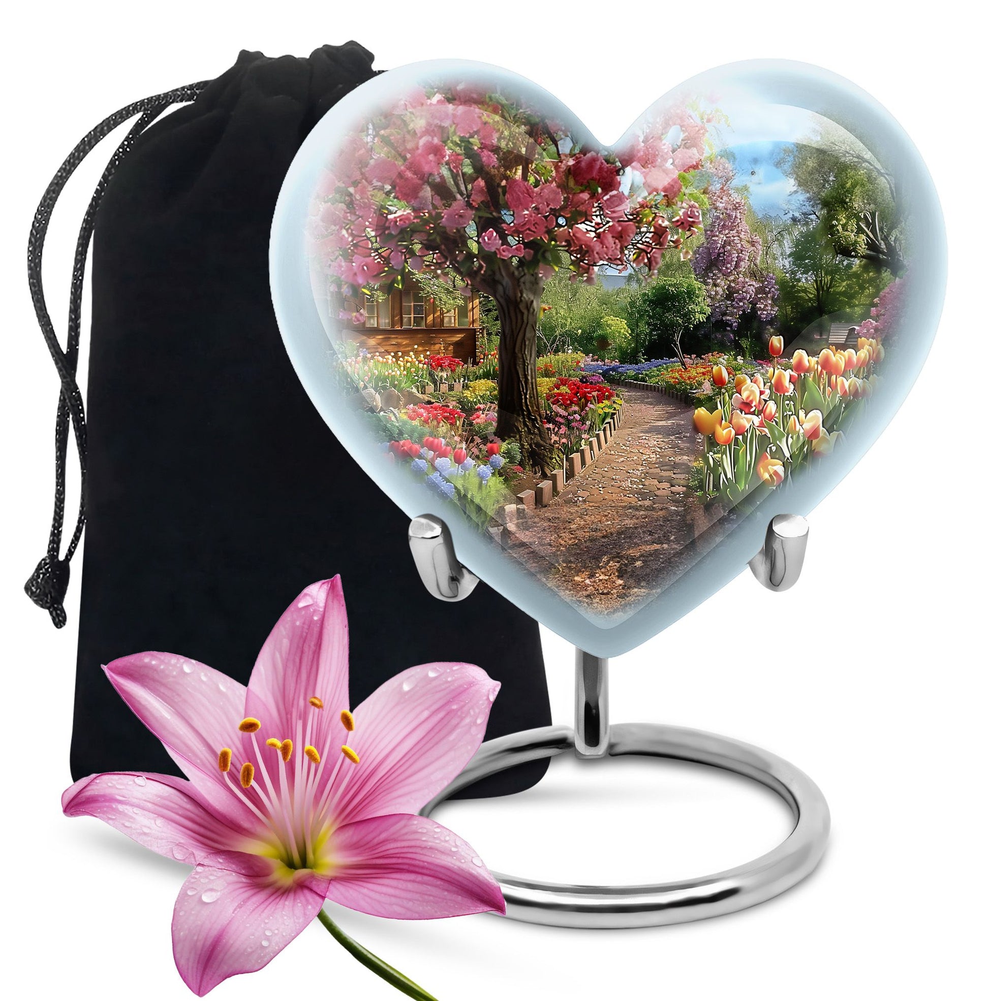 Beautiful Flower Garden Funeral Urn - Cremation Urn For Adult Ashes