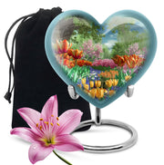 Flower Theme Memorial Urn - Beautiful Funeral Urn For Adult Ashes