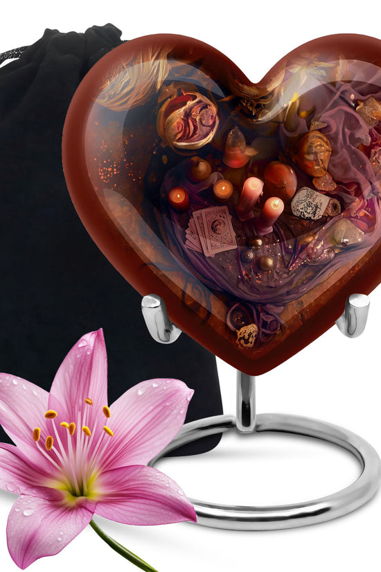 Spiritual Tarot Memorial Urn - Mystic Candle Funeral Urn For Adult Ashes