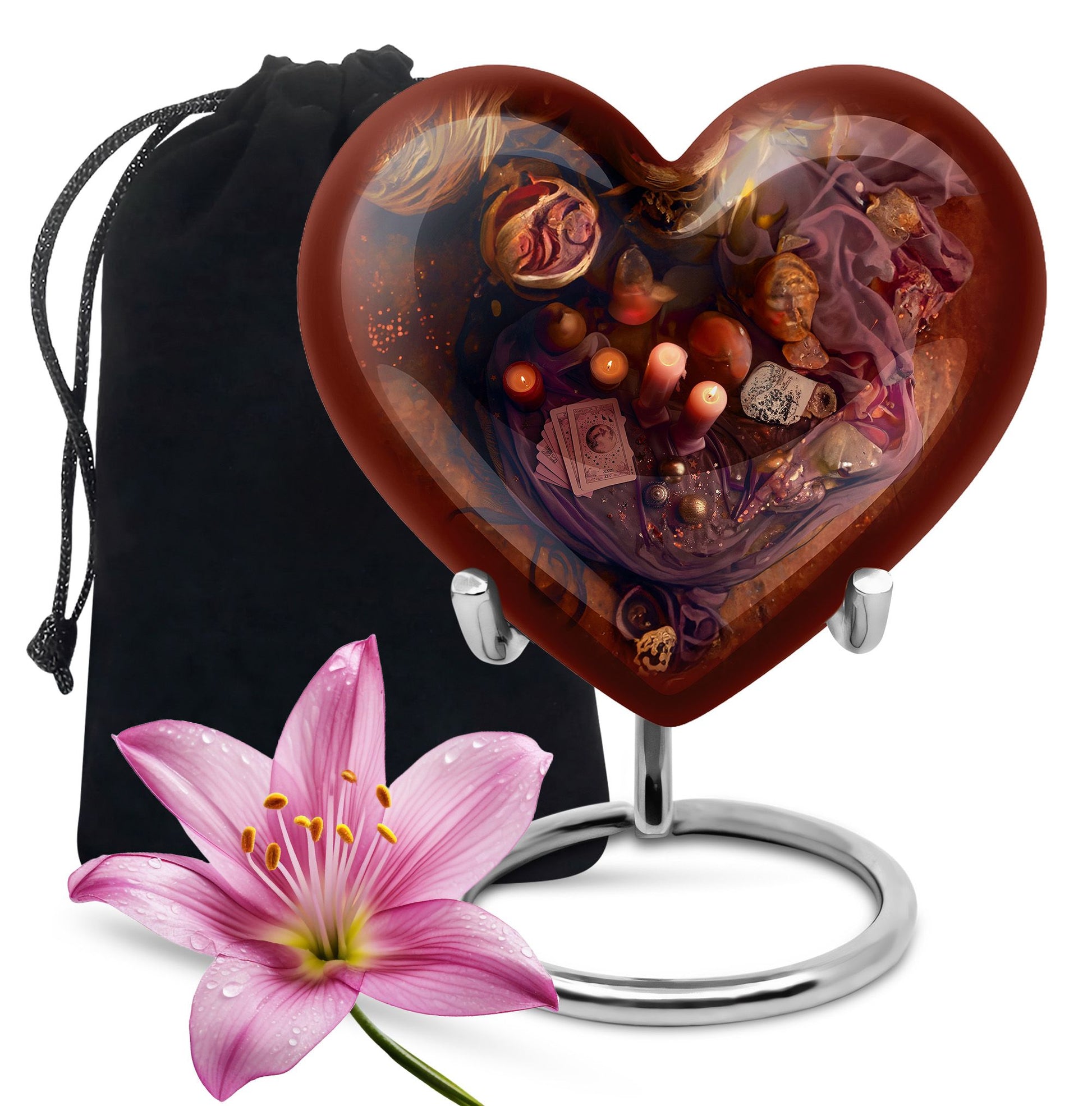 Spiritual Tarot Memorial Urn - Mystic Candle Funeral Urn For Adult Ashes