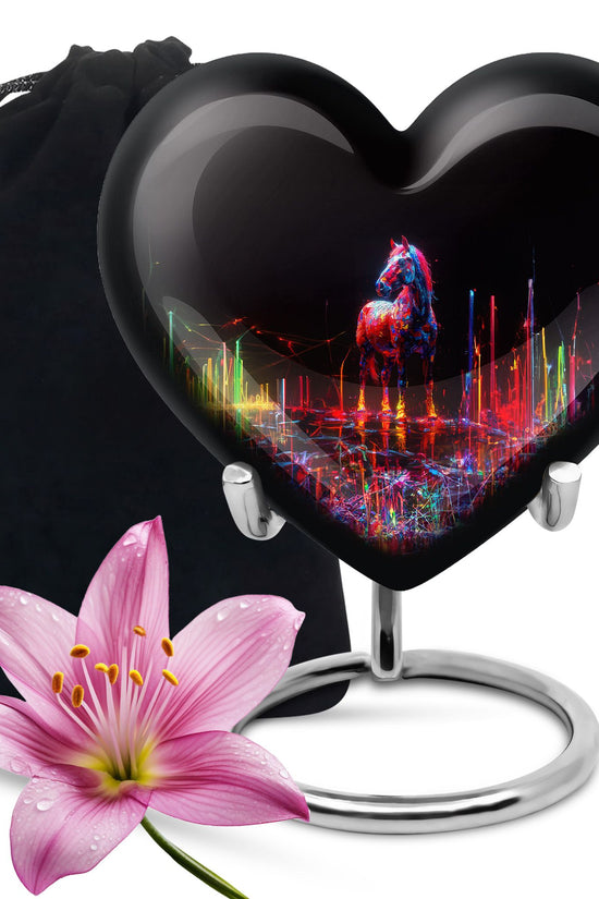 Horse Theme Memorial Urn - Funeral Urn For Male & Female Ashes