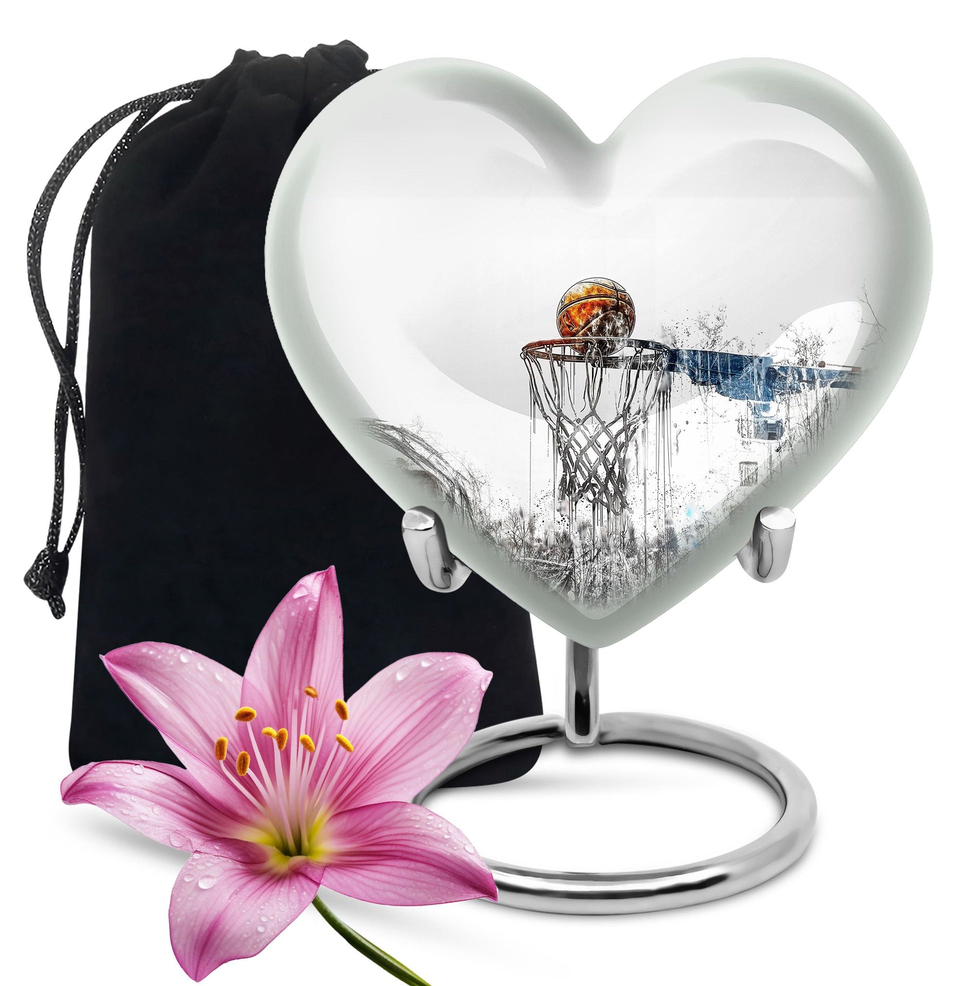Basketball Memorial For Ashes - Aluminum Cremation Urn For Adult