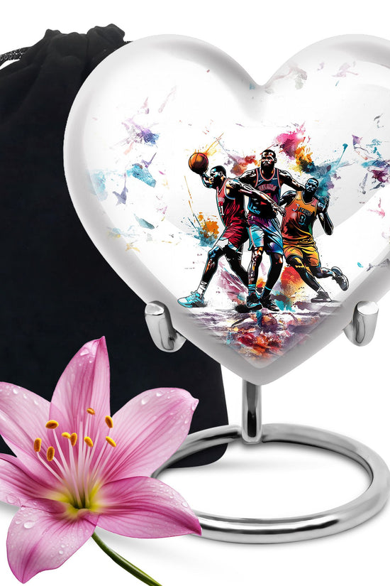 Basketball Theme Memorial Urn - Elegant Cremation Urn For Male & Female