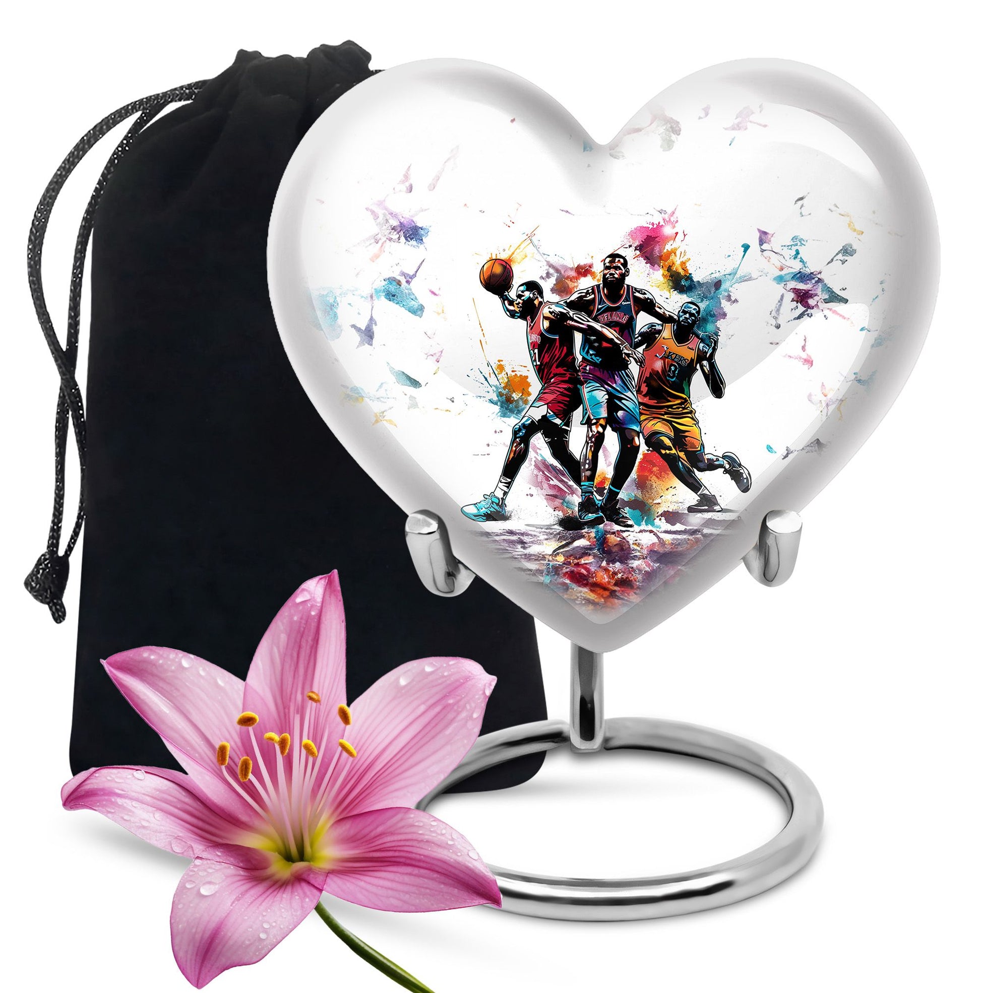Basketball Theme Memorial Urn - Elegant Cremation Urn For Male & Female