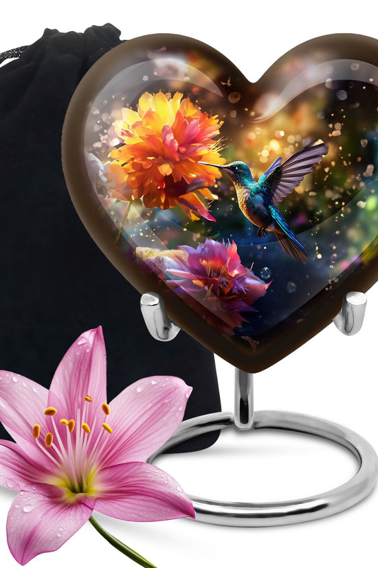 Nature Hummingbird Cremation Urn - Decorative Cremation Urn For Loved Ones