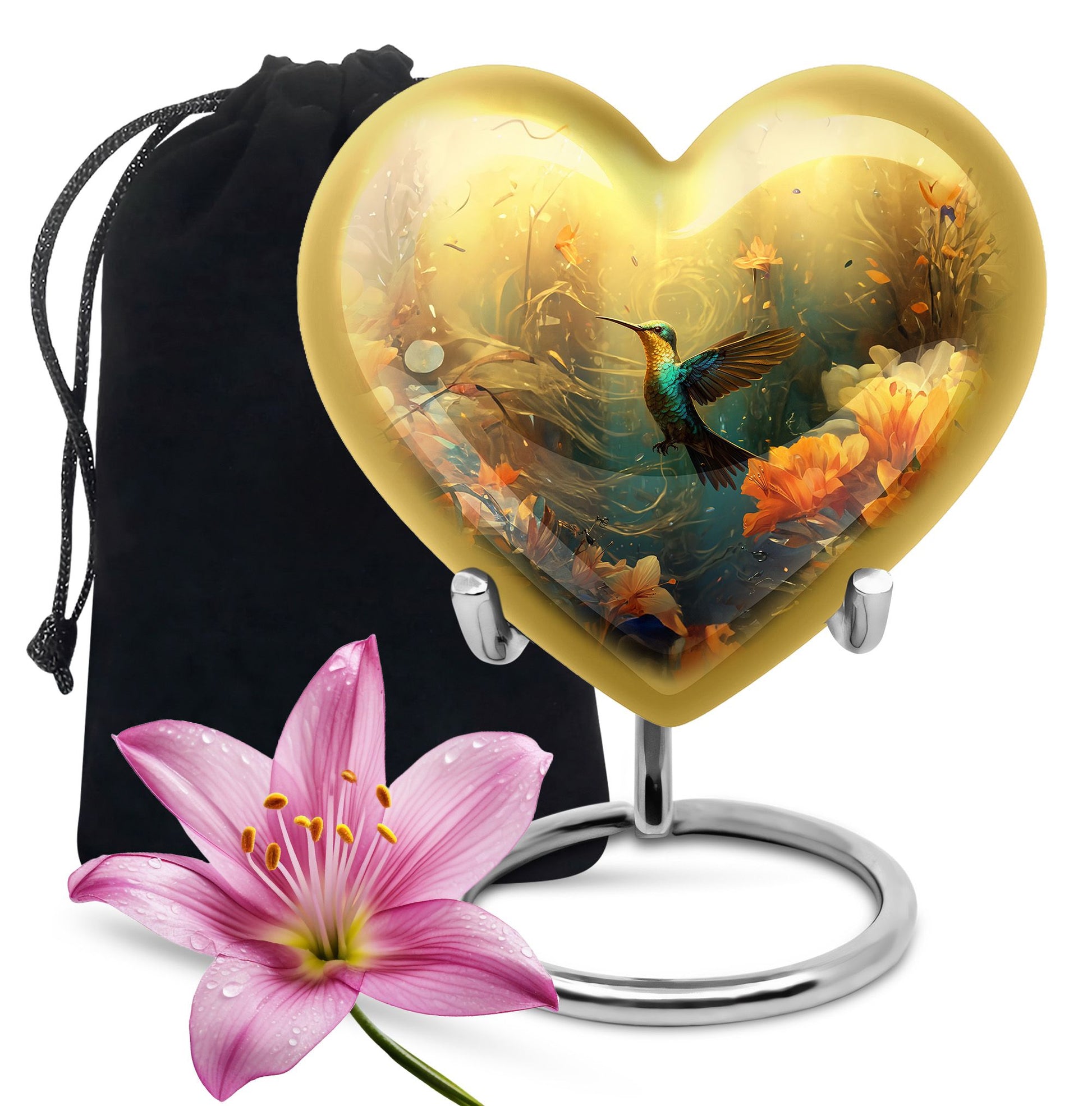 Peaceful Hummingbird Funeral Urn - Elegant Cremation Urn for Adults