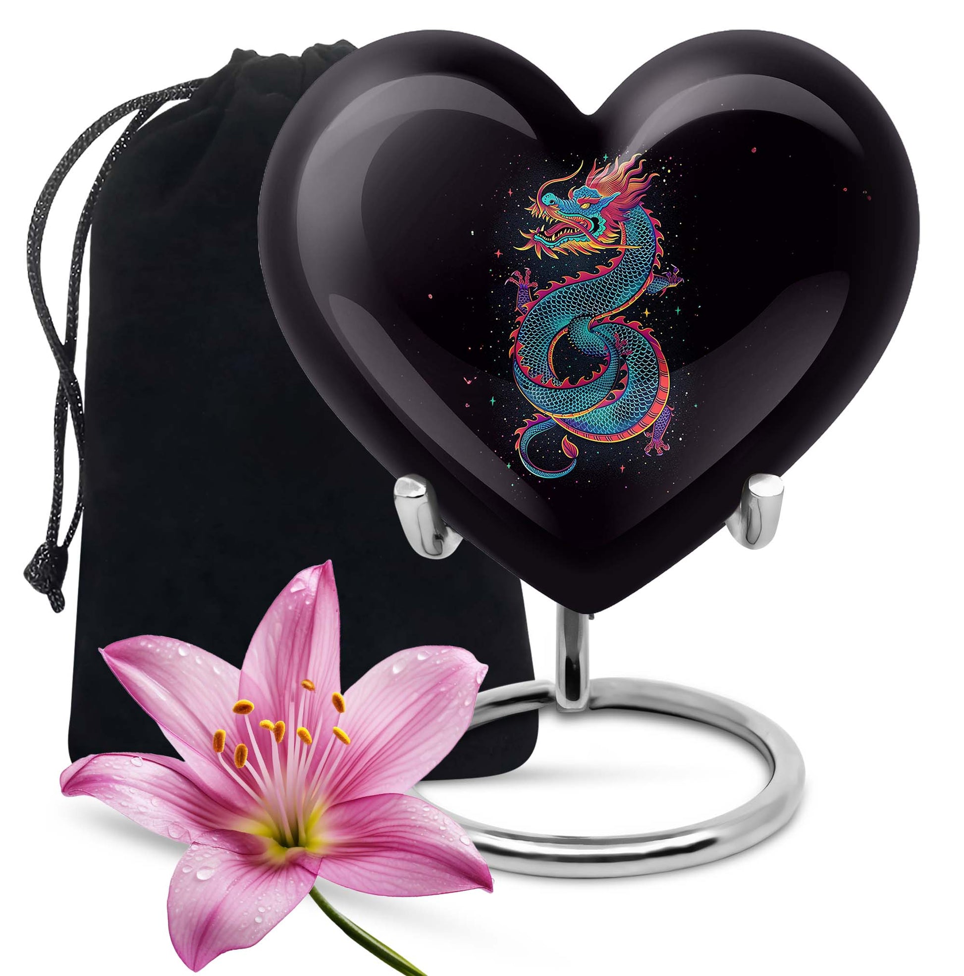 Celestial Blue Dragon Cremation Urn - Aluminium Memorial Urn For Human Ashes