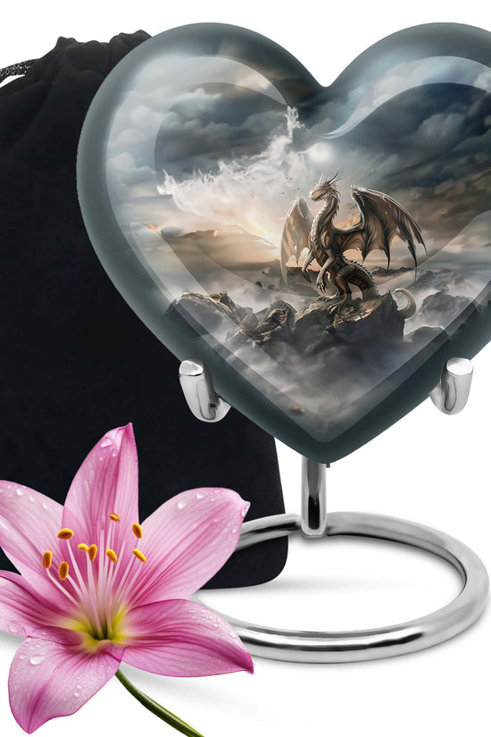 Black Dragon Cremation Urn - Elegant Funeral Urn For Human Ashes
