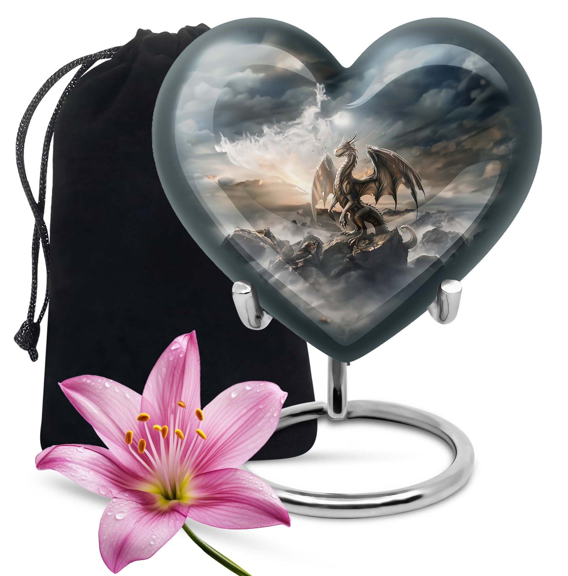 Black Dragon Cremation Urn - Elegant Funeral Urn For Human Ashes