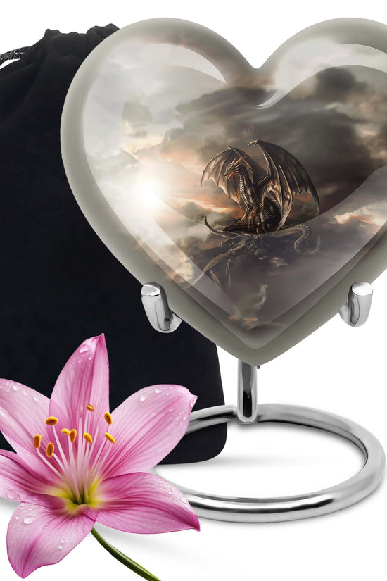 Dragon Storm Fantasy Memorial Urn - Artistic Aluminium Urn For Ashes