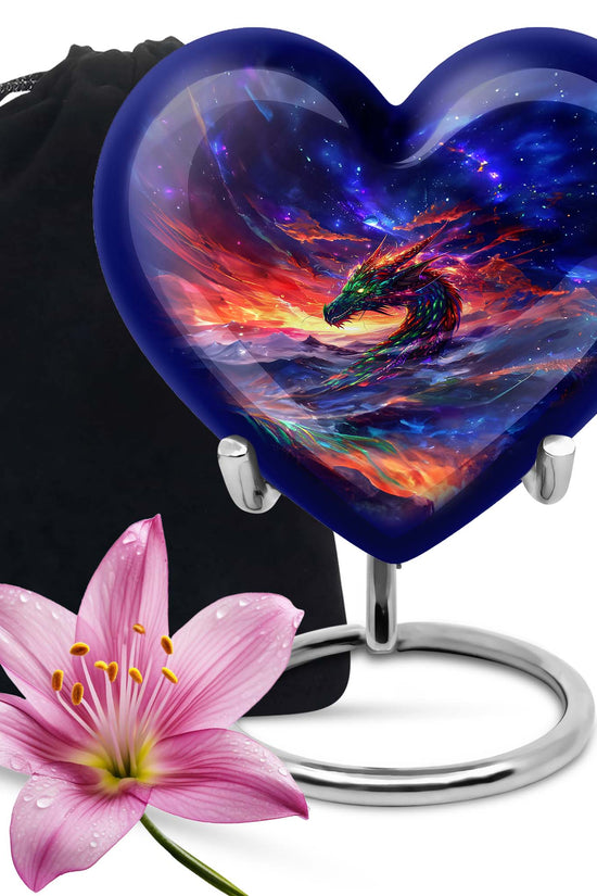 Dragon Flame Funeral Urn For Adults - Decorative Cremation Urn For Ashes