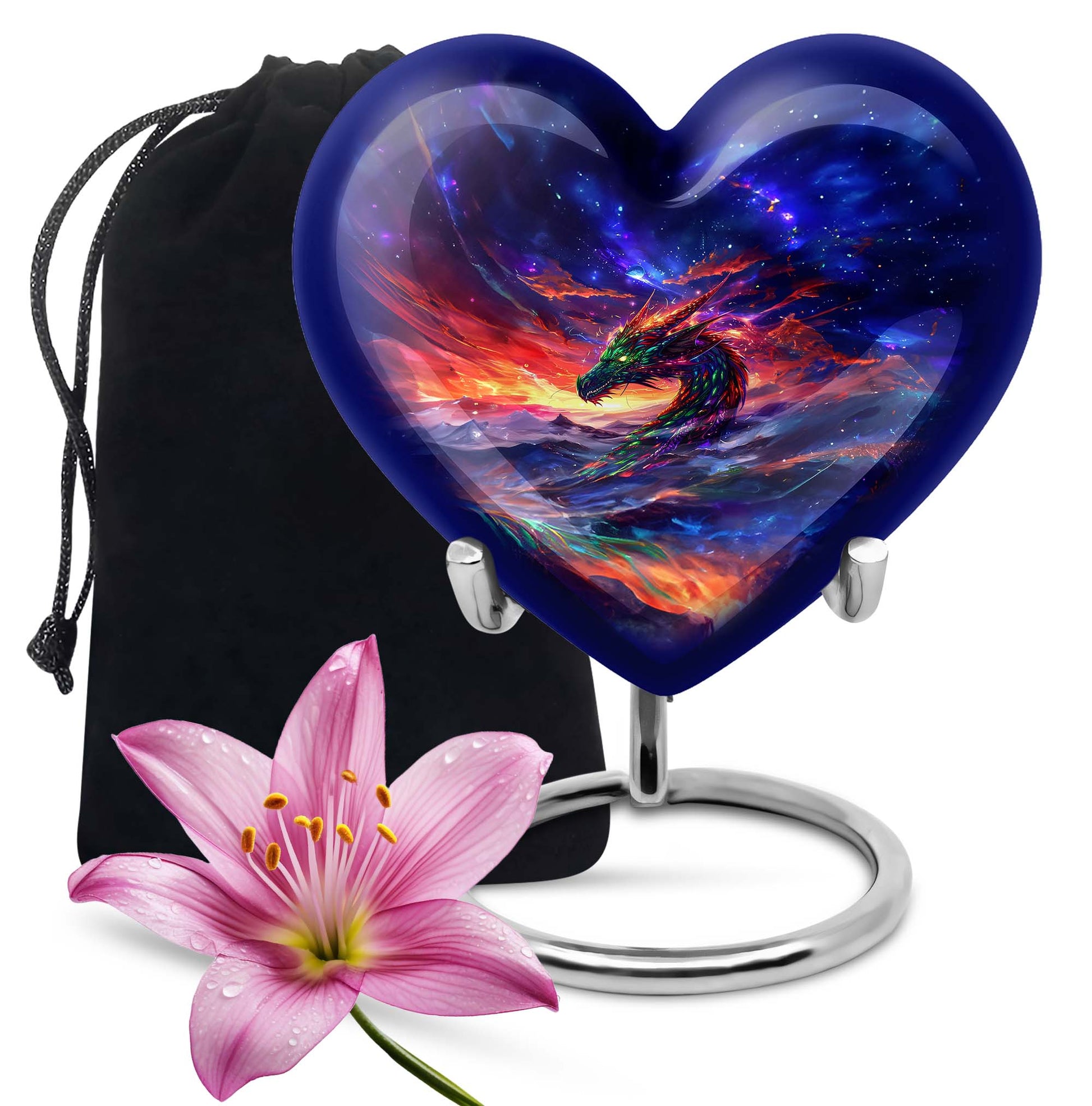 Dragon Flame Funeral Urn For Adults - Decorative Cremation Urn For Ashes
