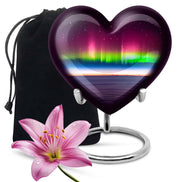 Aurora Borealis Night Memorial Urn - Beautiful Cremation Urn For Adults