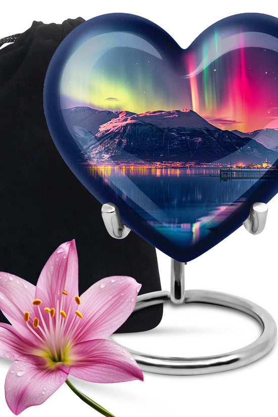 Aurora Borealis Funeral Urn - Northern Lights Memorial Urn For Human Ashes