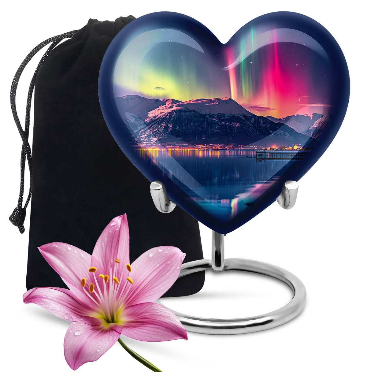 Aurora Borealis Funeral Urn - Northern Lights Memorial Urn For Human Ashes
