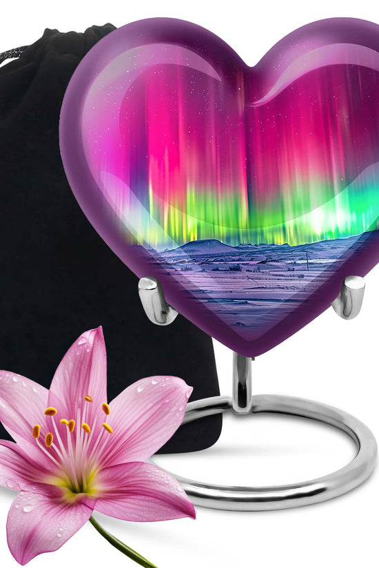 Mystic Northern Lights Urn For Ashes - Aurora Borealis Spiritual Urn