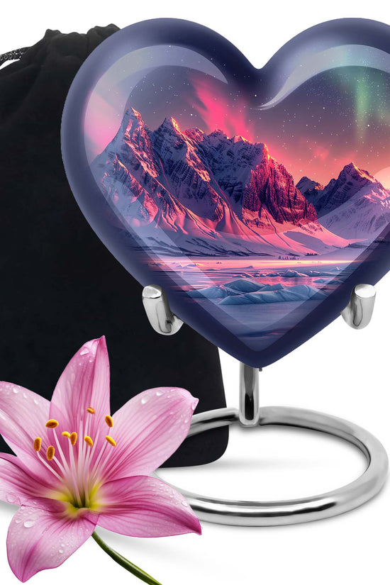 Aurora Snow Valley Urn For Ashes - Beautiful Sky Cremation Urn For Adults Ashes