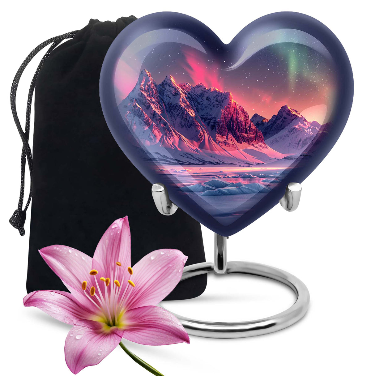 Aurora Snow Valley Urn For Ashes - Beautiful Sky Cremation Urn For Adults Ashes
