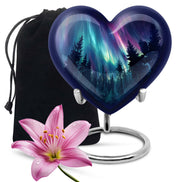 Aurora Borealis Memorial Urn For Ashes - Forest Sky Funeral Urn For Loved Ones