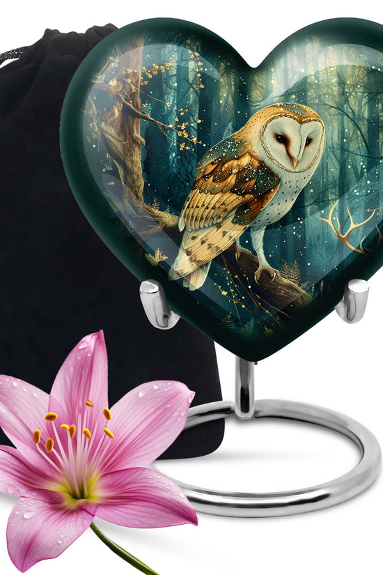Forest Owl Funeral Urn - Artistic Cremation Urn For Adult Ashes