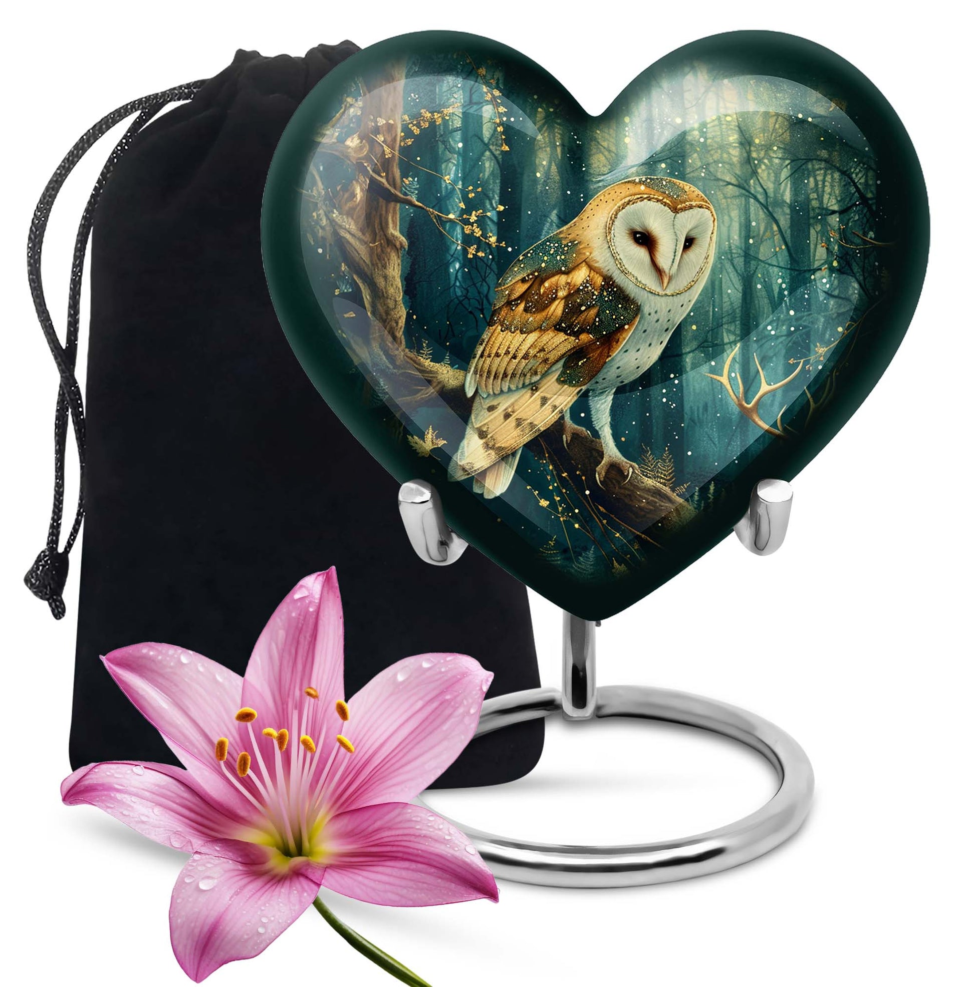 Forest Owl Funeral Urn - Artistic Cremation Urn For Adult Ashes