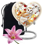 White Owl Funeral Urn – Artistic Cremation Urn For Adult Ashes