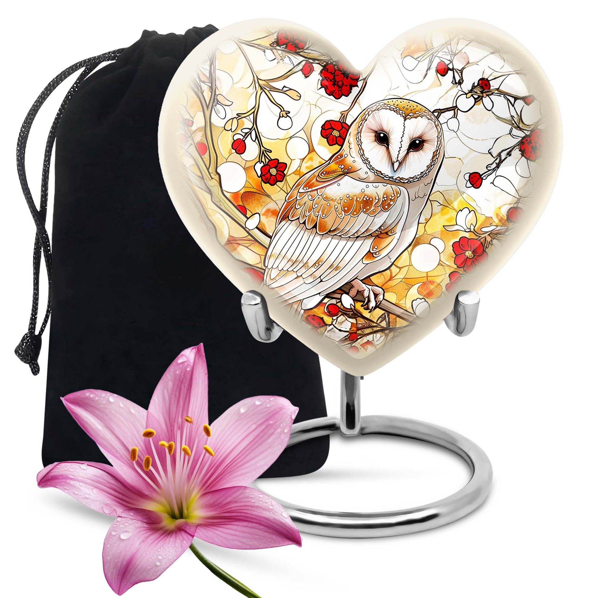 White Owl Funeral Urn – Artistic Cremation Urn For Adult Ashes