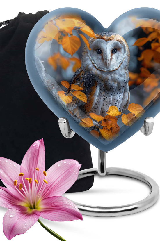 Autumn Owl Cremation Urn - Elegant Funeral Urn For Human Ashes